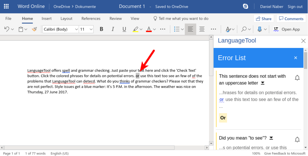 LanguageTool проверка грамматики, орфографии, пунктуации