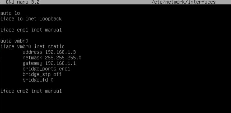 change proxmox ve ip etc network interfaces