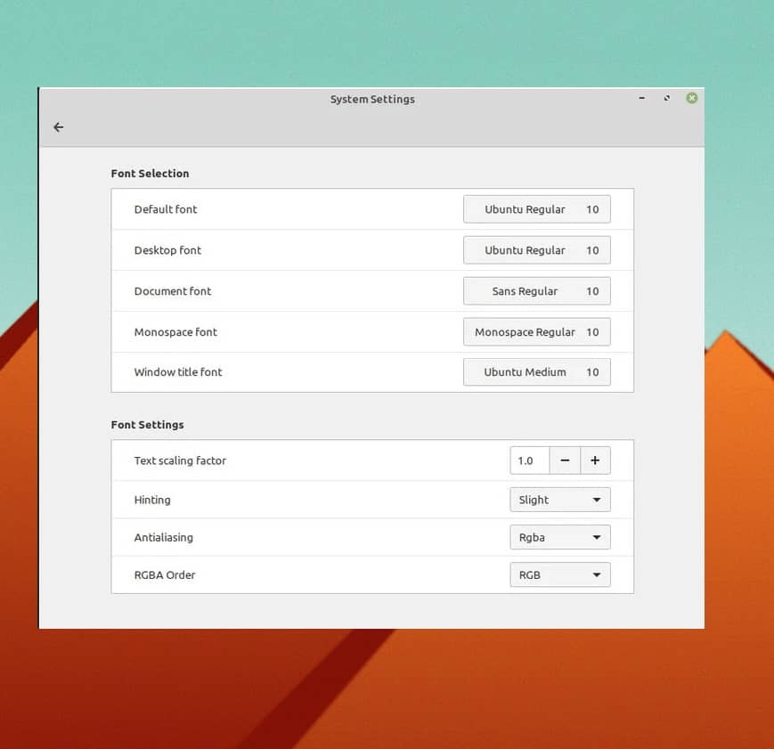 Cinnamon Fonts Settings Cinnamon Fonts Settings