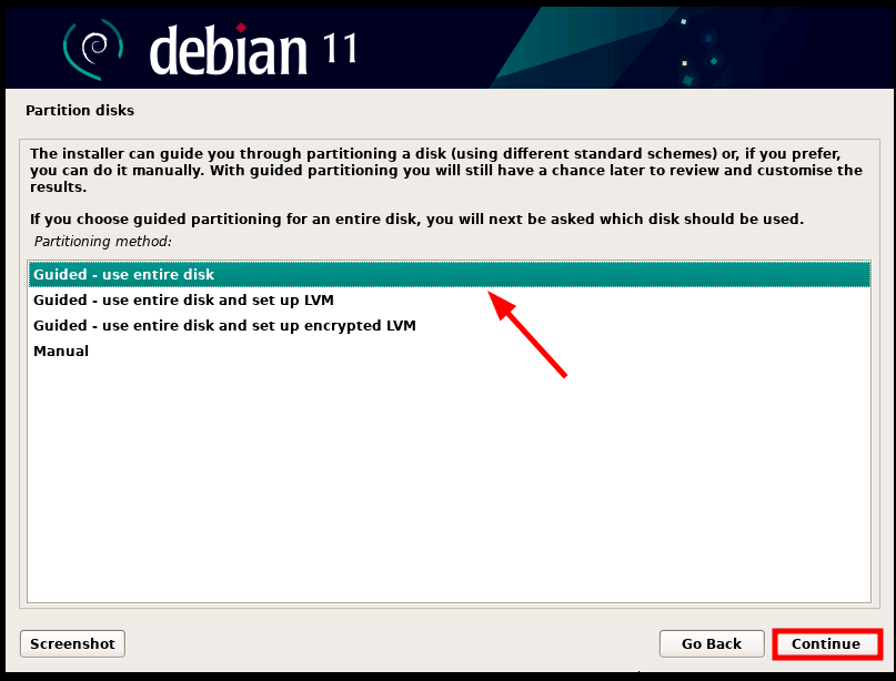debian 11 disk partitioning - How to Install Debian 11 KDE Plasma Edition