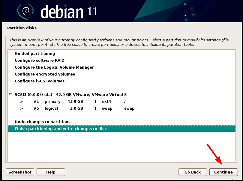 debian 11 partition summary - How to Install Debian 11 KDE Plasma Edition