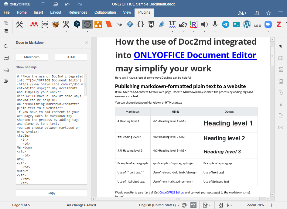 doc2md extract docstrings from module - Top 5 Open Source Plugins for ONLYOFFICE Docs
