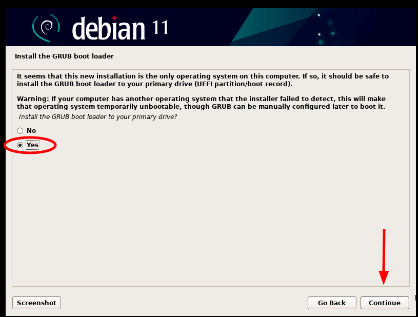 install grub loader - How to Install Debian 11 KDE Plasma Edition