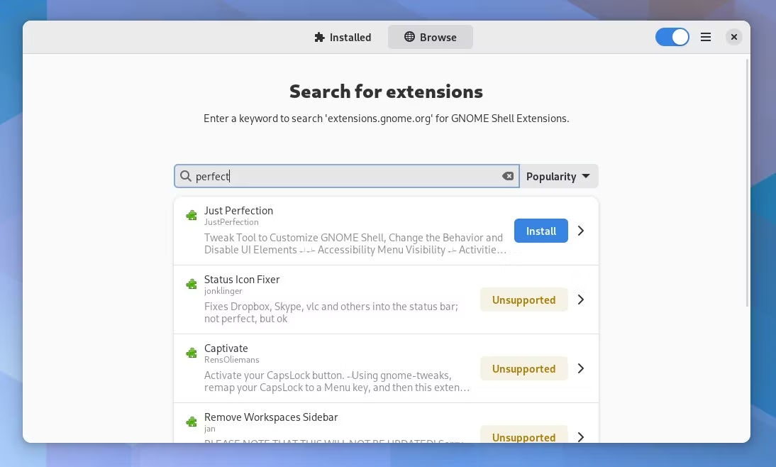 Gnome extensions install. Gnome extensions install