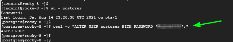 alter postgres user role - How to install PostgreSQL 15 on Rocky Linux and AlmaLinux