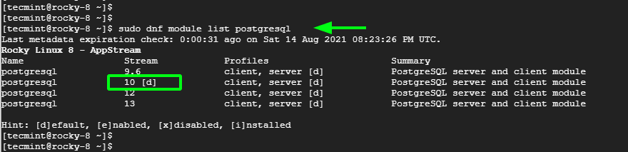 list postgresql module - How to install PostgreSQL 15 on Rocky Linux and AlmaLinux