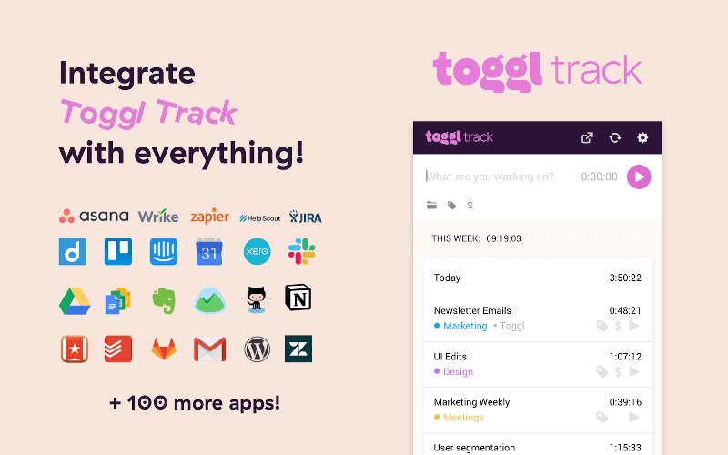 toggl track productivity time tracker - Most used Firefox add-ons for productivity on Linux